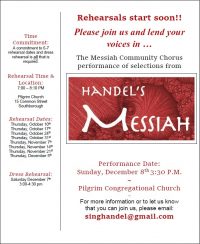 Handels Messiah - rehearsal flyer
