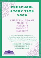 Prek story time yoga flyer