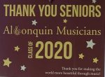 ARHS musician class of 2020 yard sign