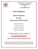 NSBORO Hiring substitutes flyer