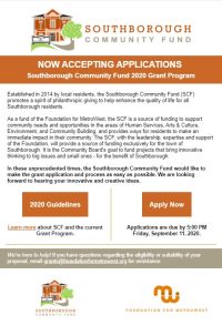 SCF flyer for 2020 Grant applications