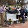 unveiling of memorial bench contributed by Town officials