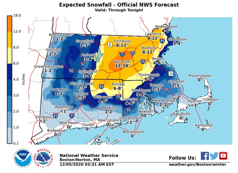 NWS snow map