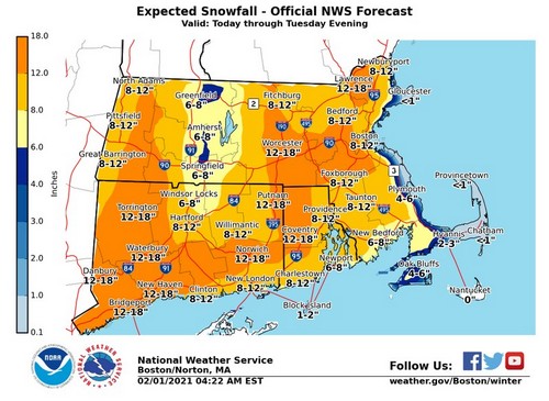 NWS Expected snow Feb 1-2