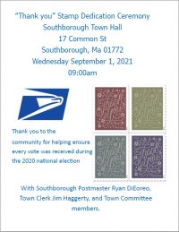 Thank You Stamp Dedication Ceremony flyer