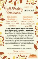 Fall poetry seminars flyer