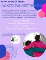 NSPAC - No Sibling Left Behind flyer