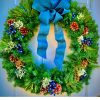 Southborough Gardeners Wreath 2 - Blue Bow with Blueberry Accents