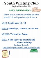 Youth Writing Club flyer