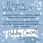 ARHS Holiday Concert flyer