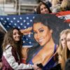 ARHS Girls Hockey team's Nicki Manaj banner (photo by Owen Jones Photography)