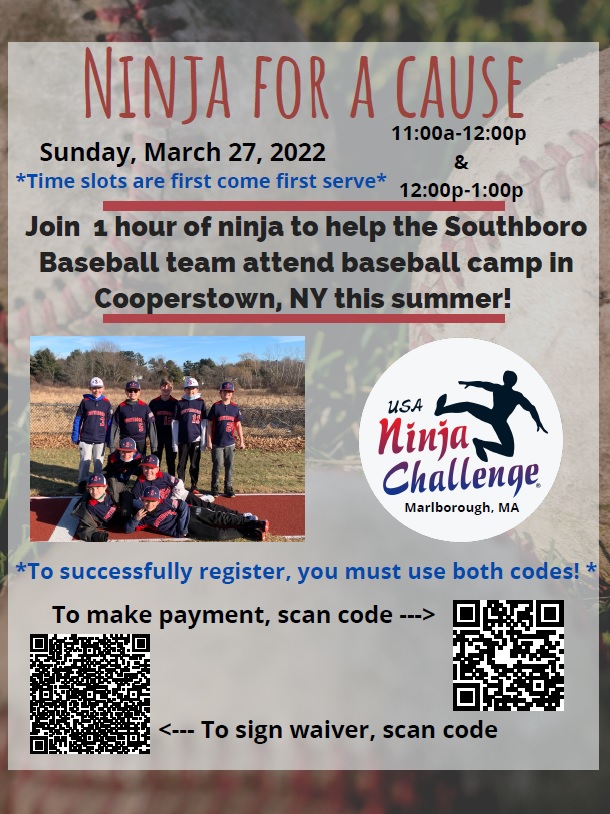 Ninja Challenge fundraiser for Southborough baseball to attend training  camp - March 27 - My Southborough