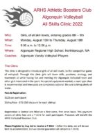 ARHS Volley Ball Clinic flyer