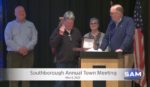 Gavel presented to Don Morris from Planning Board (cropped from SAM video)