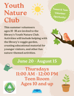 2024 Youth Nature Club flyer