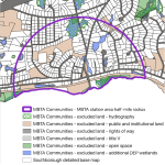 MBTA Zoning map of focused area and key
