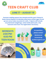 Teen Craft Club flyer