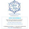 Shir Joy open rehearsals flyer