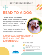 Read to a Dog flyer - fall 2024