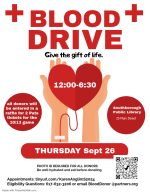 Sept 26 blood drive flyer