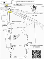 Beals Preserve map with highlighted event parking and kiosk