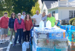 Hurricane Helene Collection Drive volunteers included (L-R) Michael Melo, Kathy Dunsmore, Meme Luttrell, Robert Braccio, Lisa Braccio, Heath Widdis, Sherri Widdis, and Matthew Braccio (photo by Beth Melo)