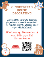 Gingerbread House workshop flyer