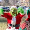 Grinch makes mischief on the field at 2024 Southborough Santa Day (photo by Owen Jones Photo)