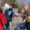 St Marks students fundraising table for sister school in Haiti at 2024 Santa Day (photo by Beth Melo)