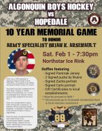 10th Annual Brian Arsenault Memorial Game flyer