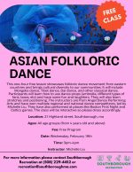 Asian Folkloric Dance flyer