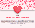 Special Person Dance Photo Session promo (images cropped from Sign Up Genius page)