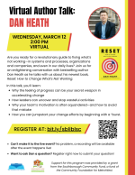 Virtual Author Talk with Dan Heath flyer