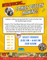 comics button making flyer